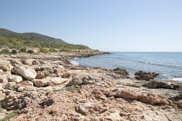 Fototapeta na wymiar The coast of Peñíscola in the Province of Castellón