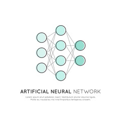 Vector Icon Style Illustration Concept of Neural Network Machine Learning, Artificial Intelligence, Virtual Reality, EyeTap Technology of Future, Isolated Symbols for Web and Mobile