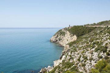 The coast of Peñíscola in the Province of Castellón