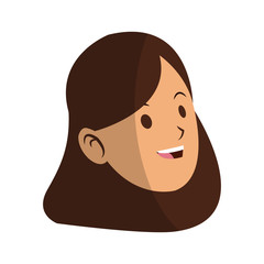 happy woman cartoon icon over white background. colorful design. vector illustration