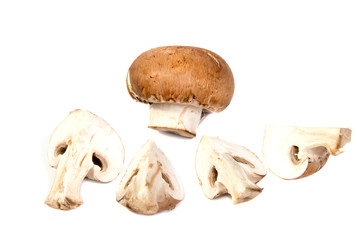 Fototapeta premium Set Champignon mushroom isolated on white background.
