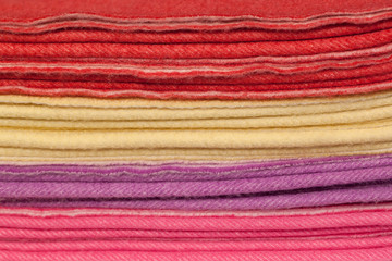 Fototapeta na wymiar warm colored fabrics