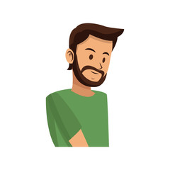 Man cartoon icon over white background. colorful design. vector illustration