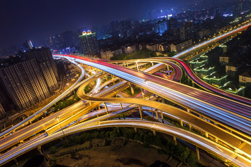 Fototapeta na wymiar Elevated highway and overpass in modern city 