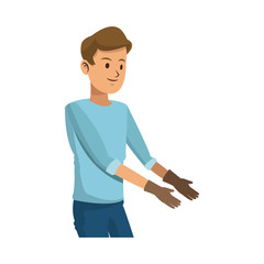 gardener man cartoon icon over white background. colorful design. vector illustration