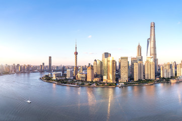 Obraz na płótnie Canvas Aerial View of Lujiazui Financial District in Shanghai,China