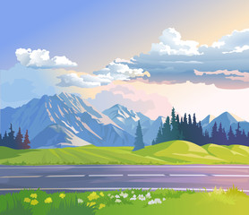  illustration of a mountain landscape