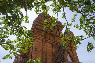 Fototapeta premium Po Klong Garai temple - a typical construction of champa architecture, it is located on a hill of Bac Ai, Ninh Thuan, Vietnam.