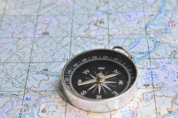 Obraz na płótnie Canvas Map with compass.