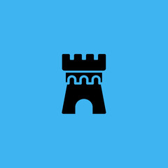 Castle tower icon. flat design