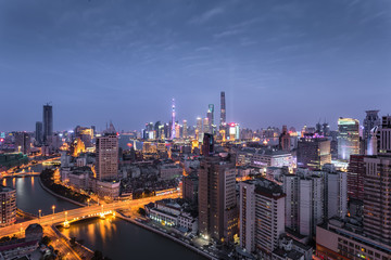 Fototapeta na wymiar Aerial view of Shanghai skyline