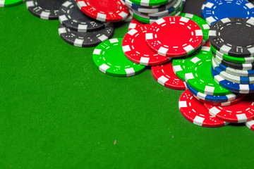 poker chips on the table