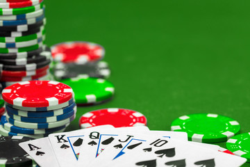 poker chips on the table