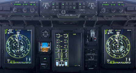 Military carrier airplane cockpit