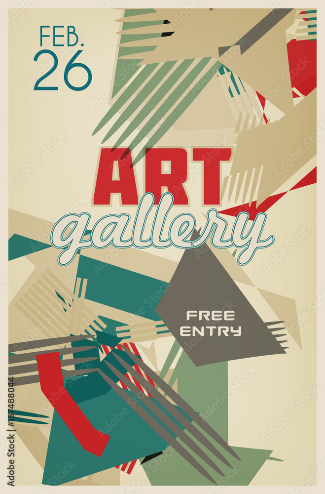 Poster art graphic retro poster with abstraction