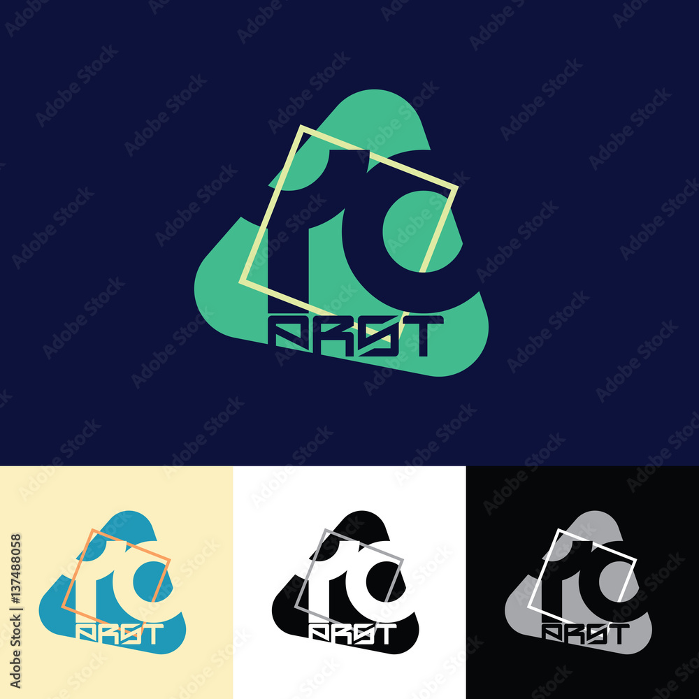 Poster abstract creative typography with triangle and letters for t-shirt