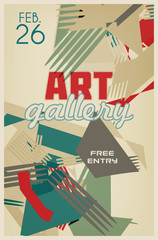 Art graphic retro poster with abstraction
