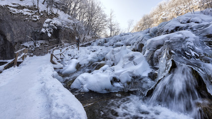 Plitvice lakes in the winter