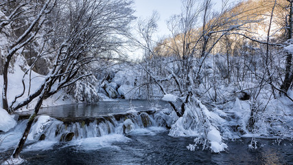 Plitvice lakes in the winter