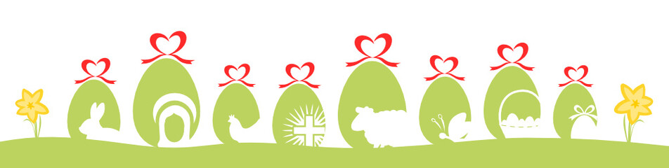 Silhouette Osterwiese