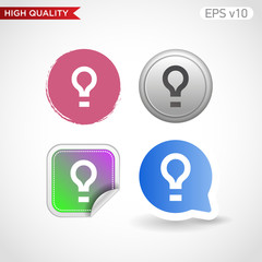 Light bulb icon. Button with light bulb icon. Modern UI vector.