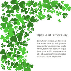 St Patrick's Day background with Shamrock Leaves. Vector illustration. eps10
