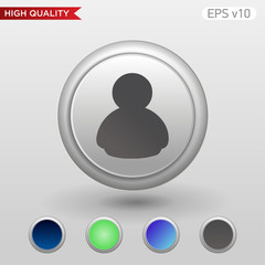 User icon. Button with user icon. Modern UI vector.