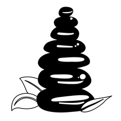 Isolated silhouette of a pile of stones, Spa icon Vector illustration