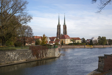 Blick auf die Dominsel von Breslau