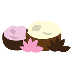 Fototapeta premium Isolated pair of stones and a pair of lotus, Vector illustration