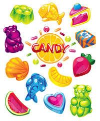 Jelly candy vector colour set 