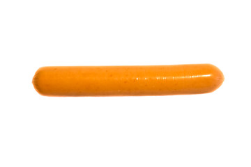 One sausage isolated on white background