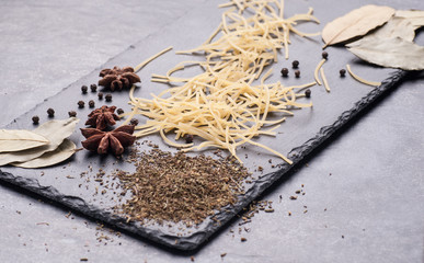 Obraz na płótnie Canvas raw pasta and ingredients