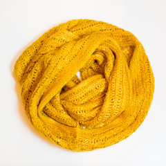 Scarf yellow on a white background