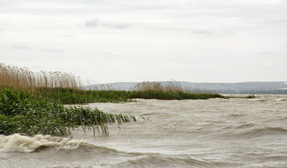 Stormy wind at Lake Balaton, Hungary