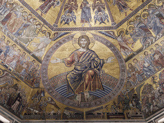 Magnificent mosaic ceiling of the Baptistry of San Giovanni, Florence