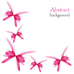Abstract background with pink butterflies