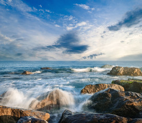 Obraz premium Beautiful seascape at sunset. Composition of nature.