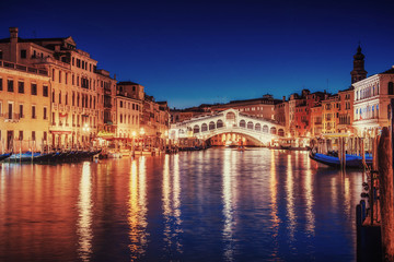 Fototapeta na wymiar City landscape. Rialto Bridge in Venice, Italy