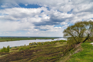 Fototapeta na wymiar View of the Oka river, Russia
