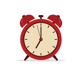Alarm clock in flat style. Vector illustration.
