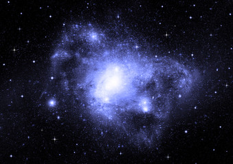 Stars, dust and gas nebula in a far galaxy