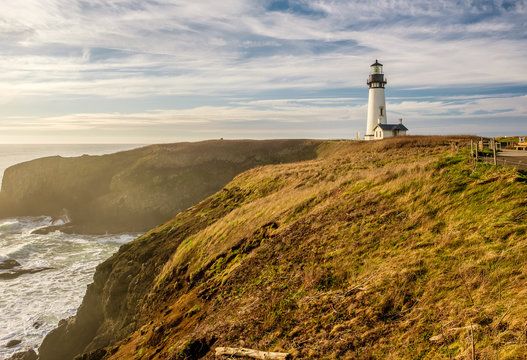 Yaquina Head Lighthouse at Pacific coast, built in 1873