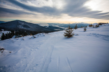 Fototapeta na wymiar Ski resort in the mountains