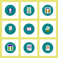 Collection of icons in flat style business items