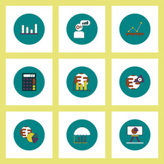 Collection of icons in flat style Statistics Infographic