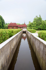 Fototapeta premium hydroelectric dam in Yaropolets, Volokolamsk district, Moscow re