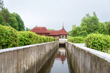 Fototapeta premium hydroelectric dam in Yaropolets, Volokolamsk district, Moscow re