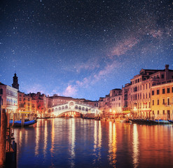City landscape. Rialto Bridge in Venice.
