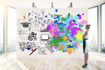 Creative and analytical thinking concept